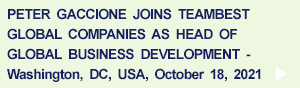 Peter Gaccione joins TeamBest Global as Head of Global Business Development - October 18, 2021